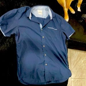 Large Navy Button up